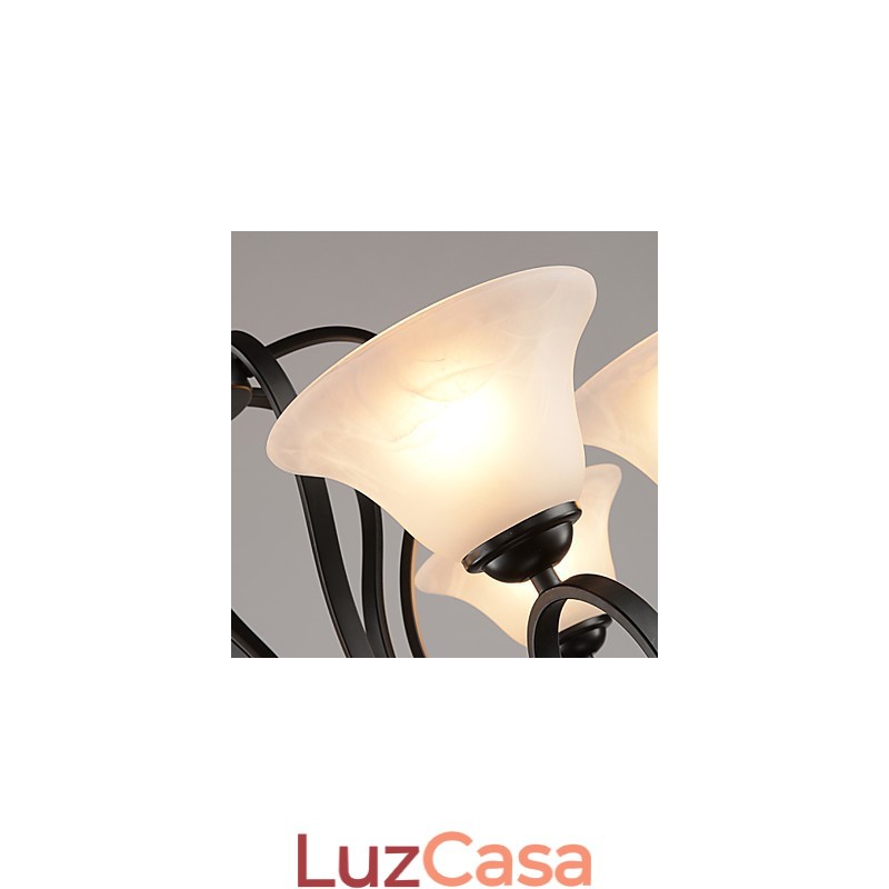 Lustre retrô de 3 luzes Country Metal