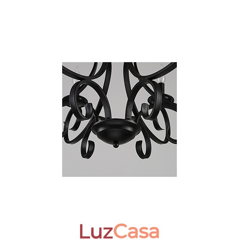 Lustre retrô de 3 luzes Country Metal