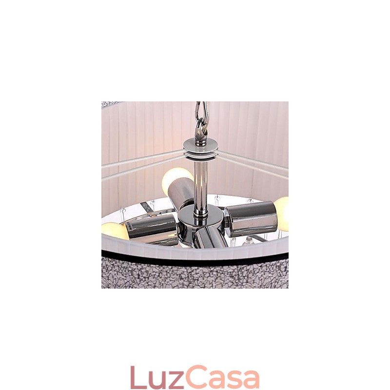 Pendente de cristal contemporâneo de 4 luzes com abajur preto