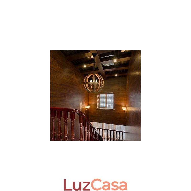 Lustre de ferro forjado retrô de cânhamo industrial rural tipo norte-americano
