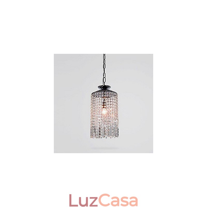 Luminária pendente de metal cristal contemporânea moderna