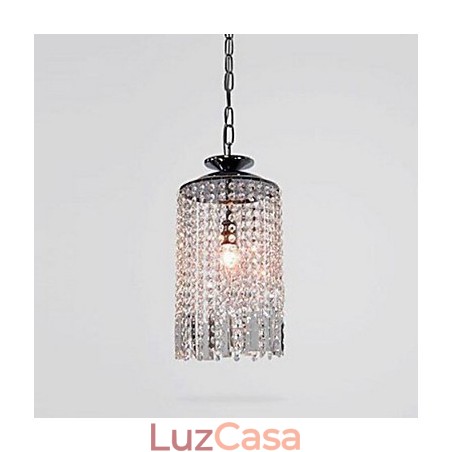 Luminária pendente de metal cristal contemporânea moderna Luminária pendente de metal cristal contemporânea moderna