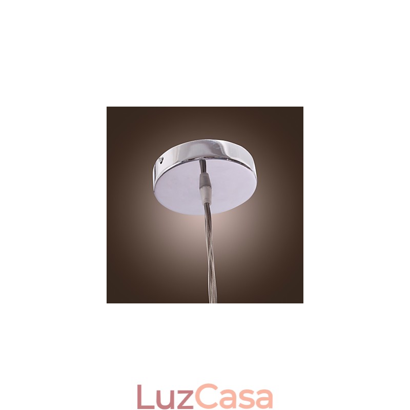 Luminária pendente contemporânea de alumínio com 7 luzes