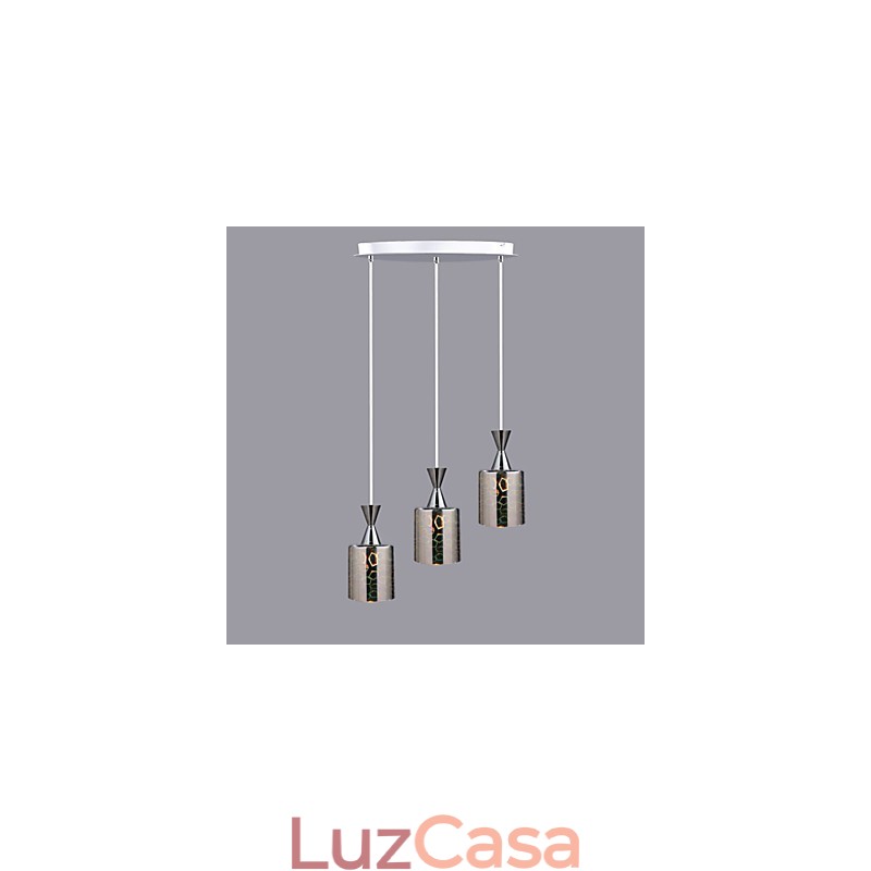 Lâmpada cromada com gravação a laser Dream