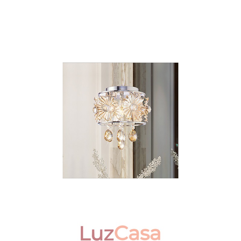 Lustre de cristal moderno com esfera transparente, luminária de teto, decoração para casa, luminária pendente de suspensão