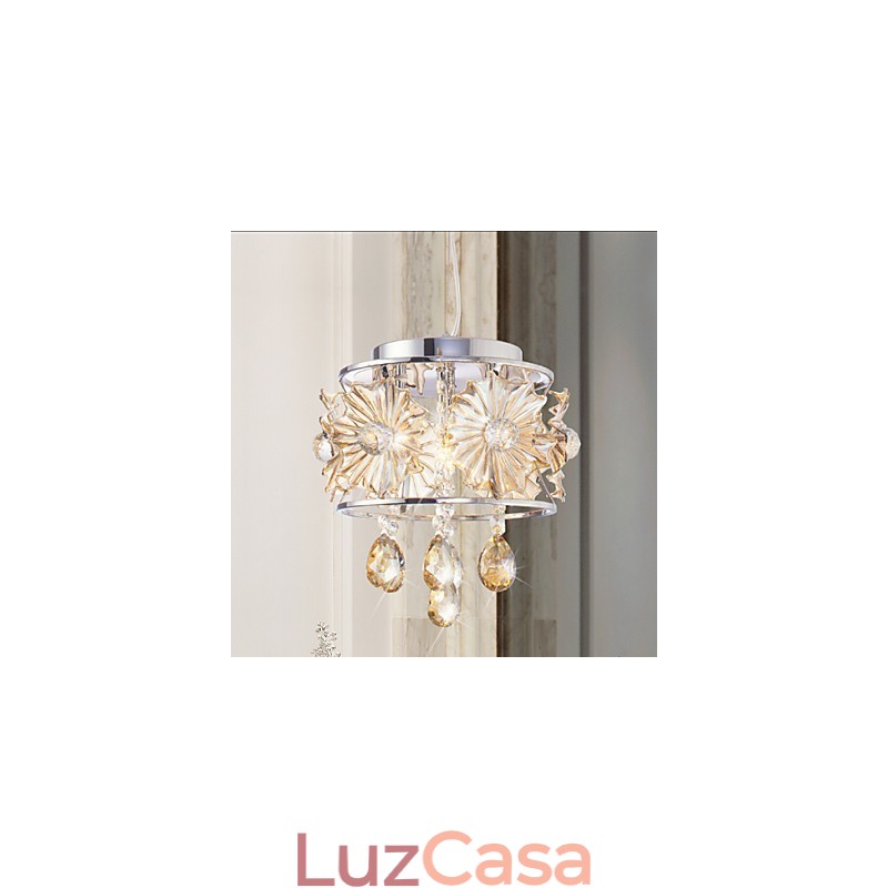 Lustre de cristal moderno com esfera transparente, luminária de teto, decoração para casa, luminária pendente de suspensão