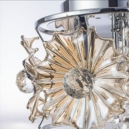 Lustre de cristal moderno com esfera transparente, luminária de teto, decoração para casa, luminária pendente de suspensão