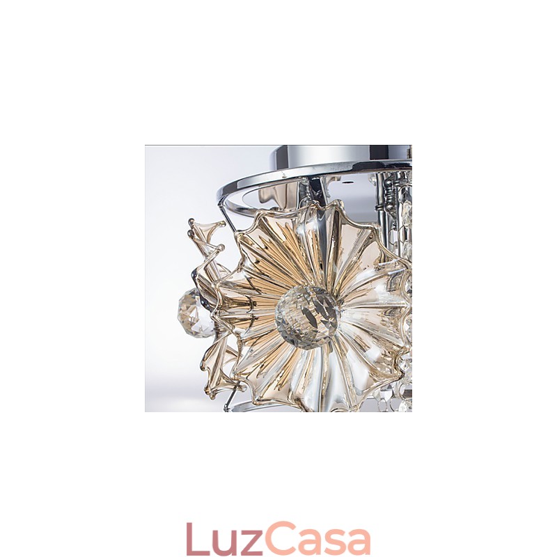 Lustre de cristal moderno com esfera transparente, luminária de teto, decoração para casa, luminária pendente de suspensão