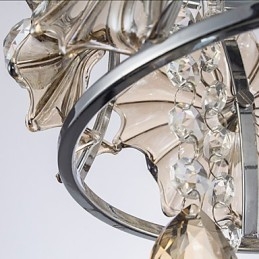 Lustre de cristal moderno com esfera transparente, luminária de teto, decoração para casa, luminária pendente de suspensão