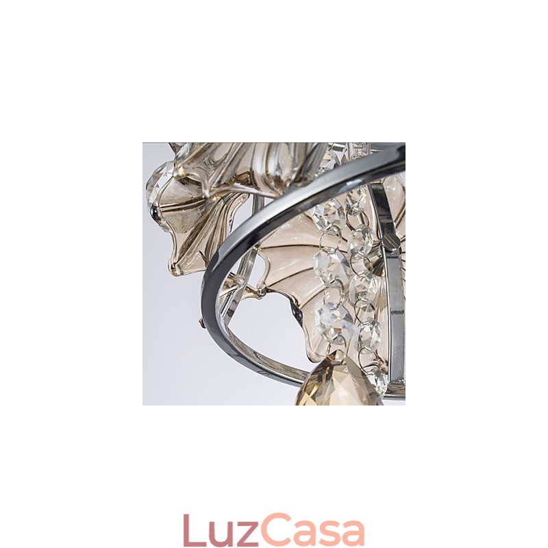 Lustre de cristal moderno com esfera transparente, luminária de teto, decoração para casa, luminária pendente de suspensão