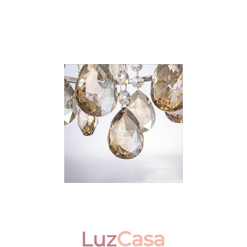 Lustre de cristal moderno com esfera transparente, luminária de teto, decoração para casa, luminária pendente de suspensão