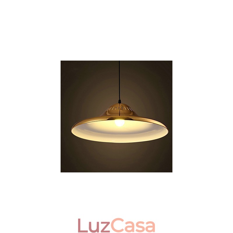 Luz pendente de metal country gold garagem