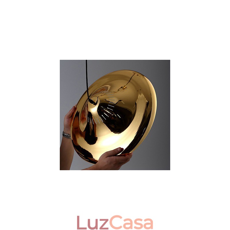 Luz pendente de metal country gold garagem