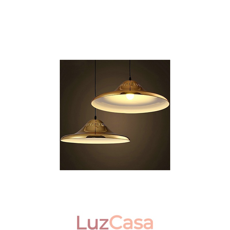 Luz pendente de metal country gold garagem