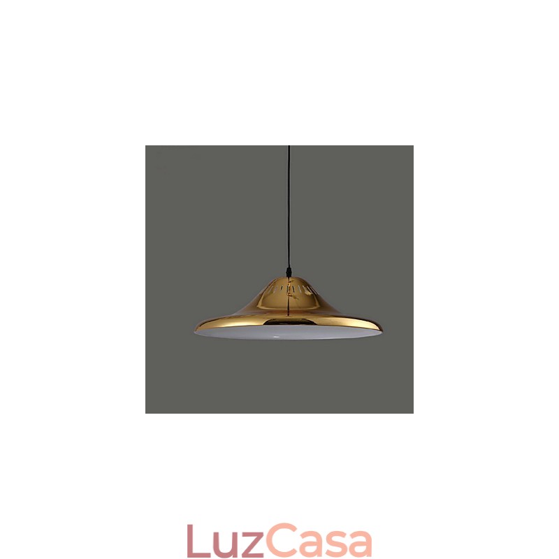 Luz pendente de metal country gold garagem