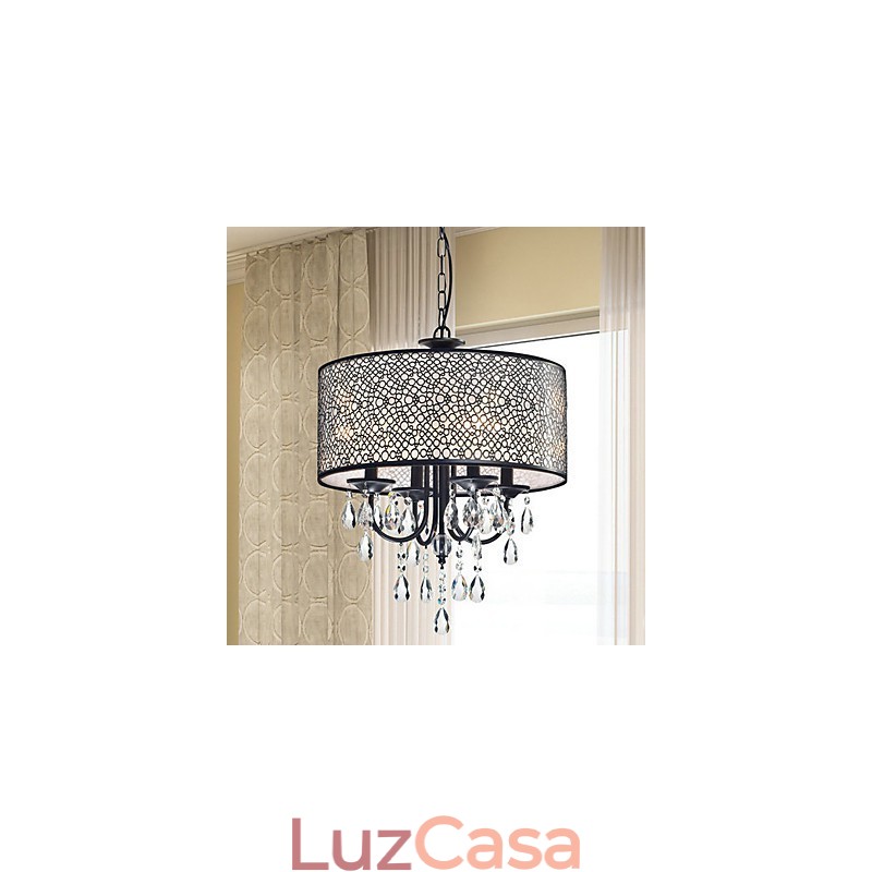 Lustre de metal com pintura de cristal clássico tradicional