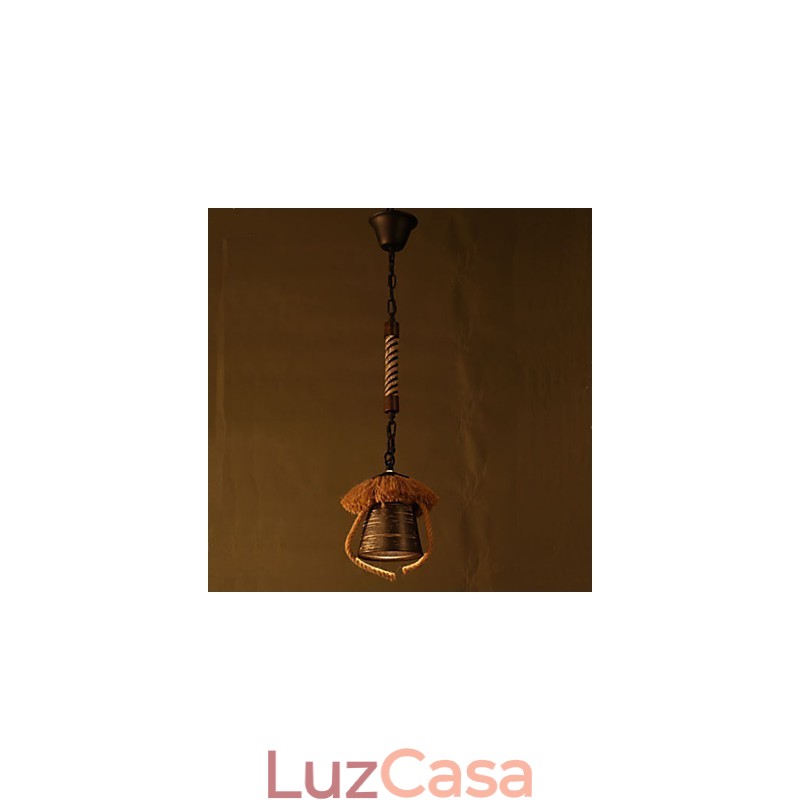 Luminária de cerâmica americana retrô Hemp Country