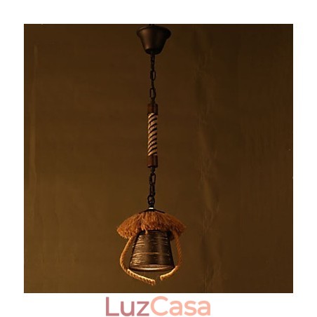 Luminária de cerâmica americana retrô Hemp Country