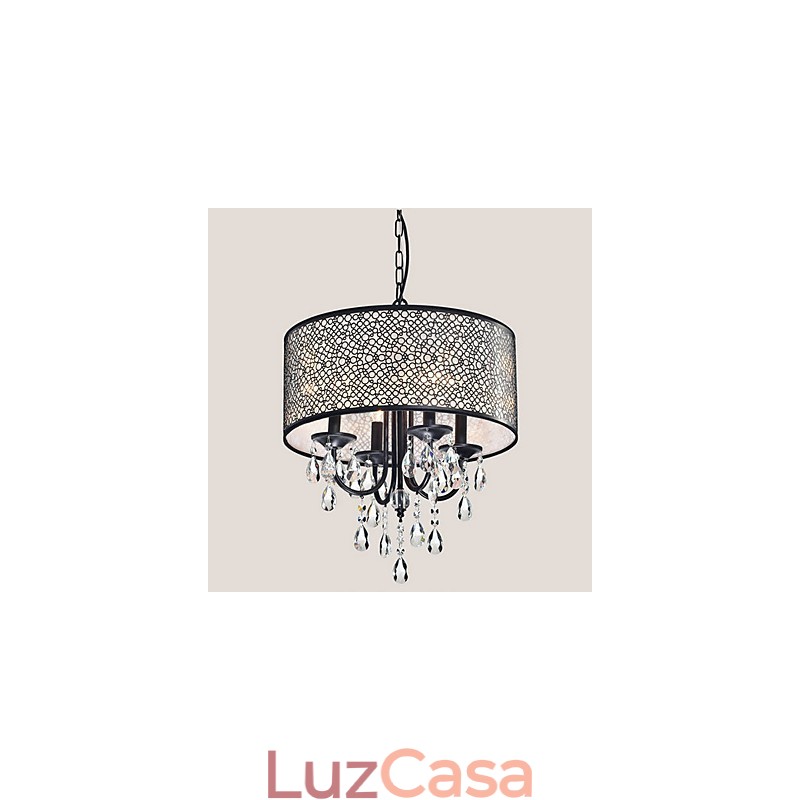 Lustre de metal com pintura de cristal clássico tradicional