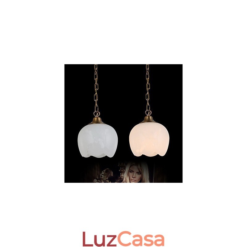 Iluminação de lustre único de cobre e mármore espanhol