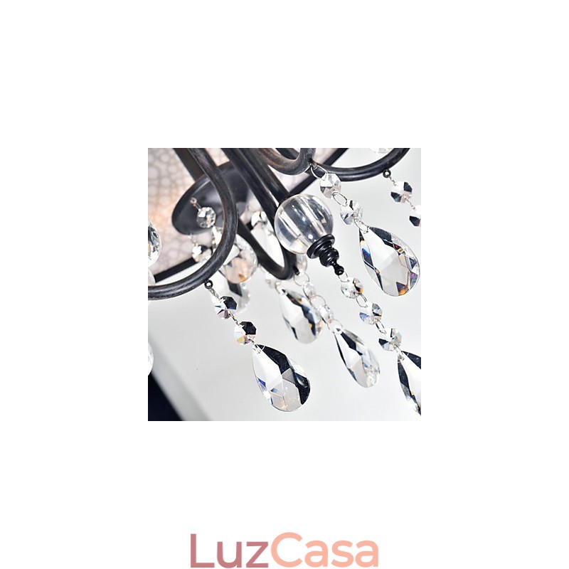 Lustre de metal com pintura de cristal clássico tradicional