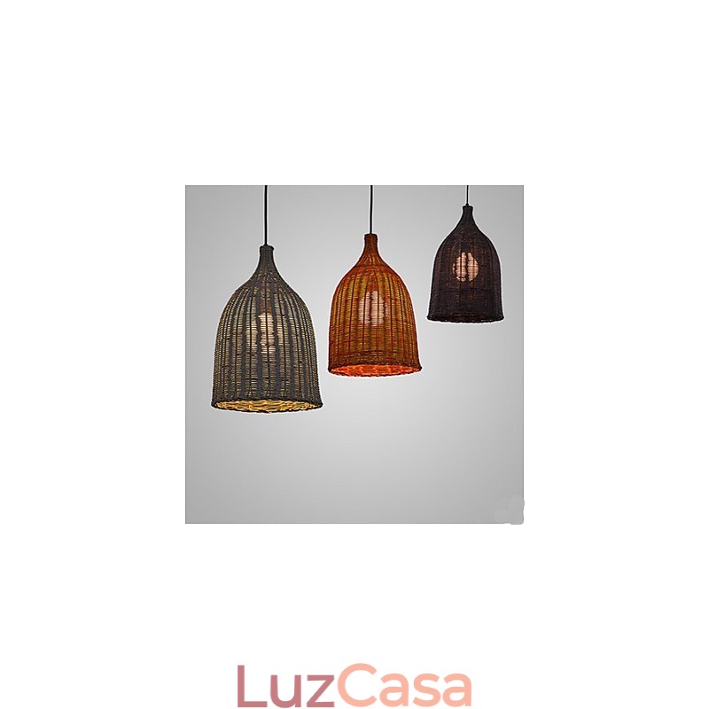 Lustre de vime Lustre Lustre Criativo Retro Lâmpada de vime