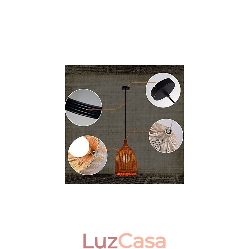 Lustre de vime Lustre Lustre Criativo Retro Lâmpada de vime