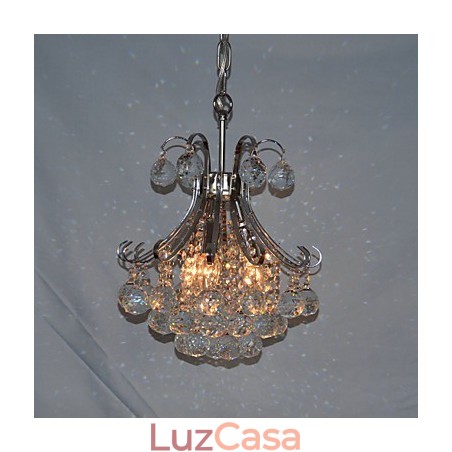 Mini lustre de cristal contemporâneo moderno galvanizado estilo pingente de luz