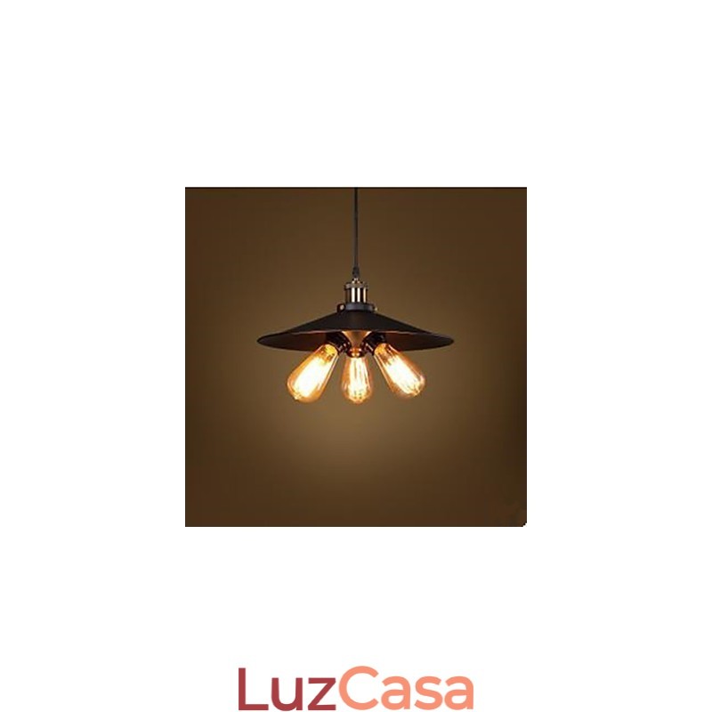Lanterna suspensa triangular com cabeça de cobre