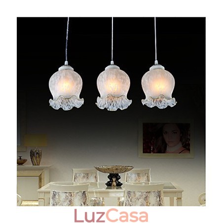 Pendente Branco Três Luzes Europeu Retro Clássico Pendente Branco Três Luzes Europeu Retro Clássico