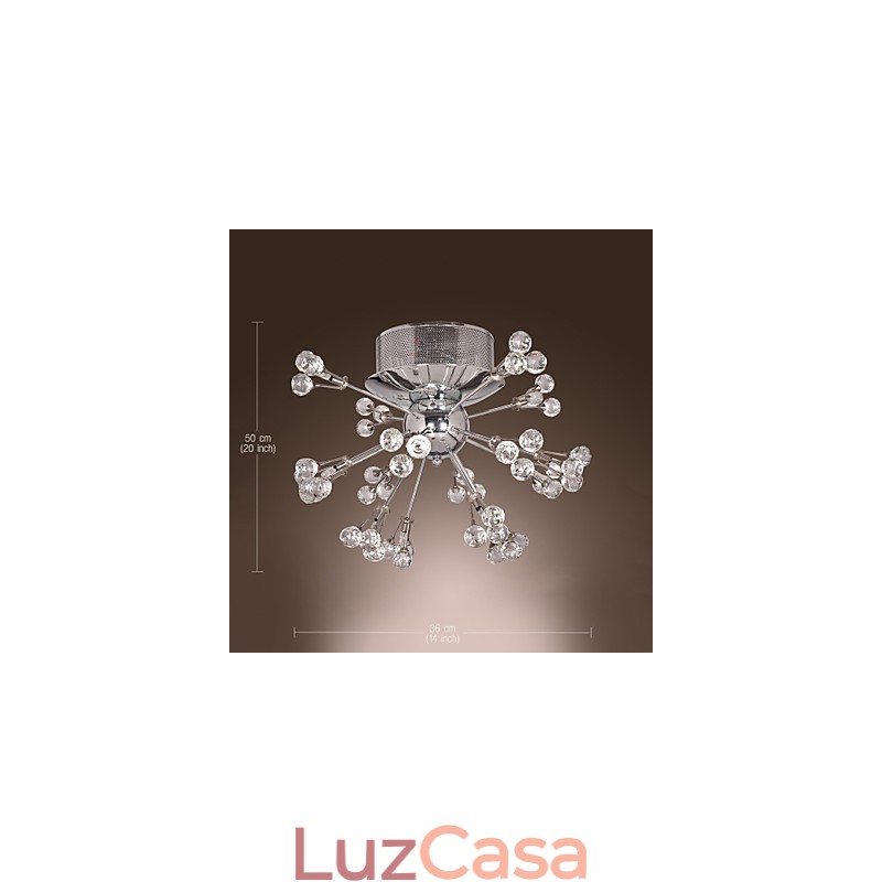 Moderno Contemporâneo Cristal Cromado Metal Montagem Embutida