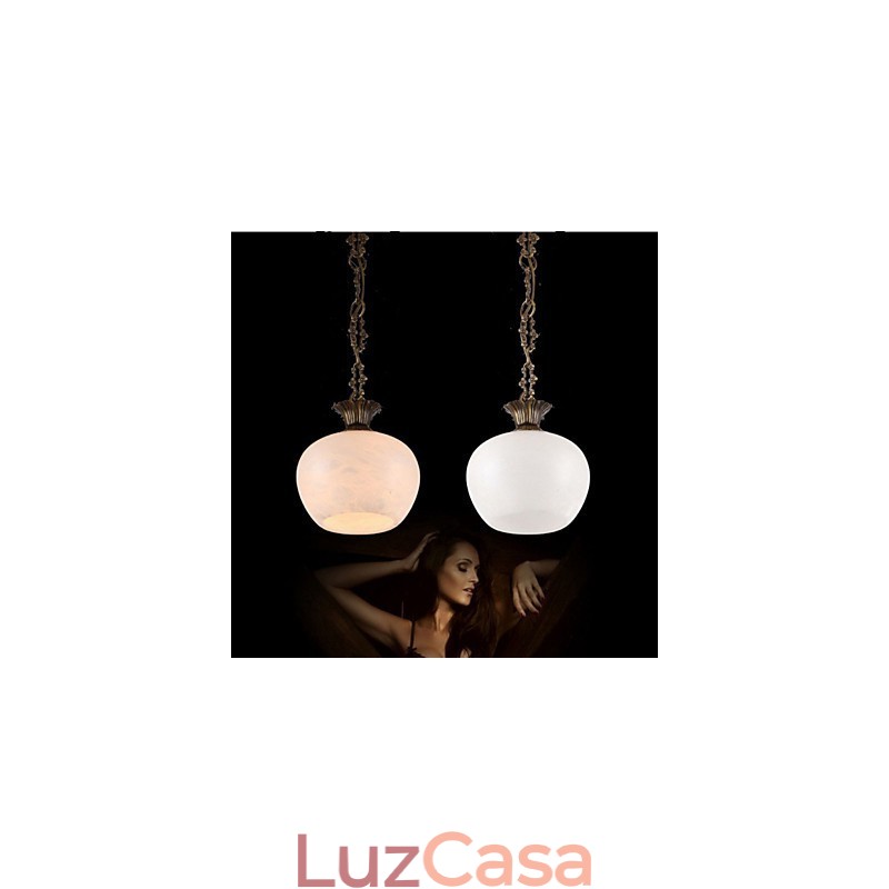 Iluminação de lustre único de cobre e mármore espanhol
