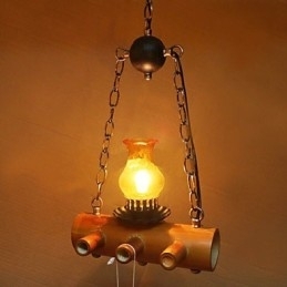 Lustre de bambu antigo americano de cabeça única