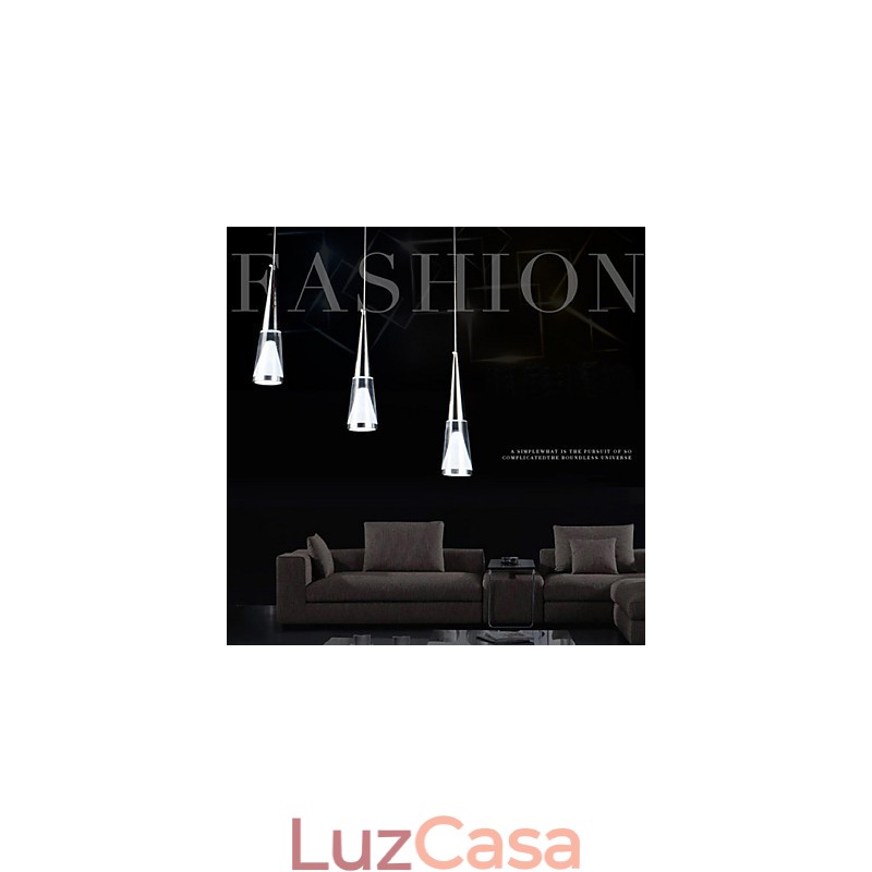 3 Luzes Pendentes Moderno Contemporâneo Metal