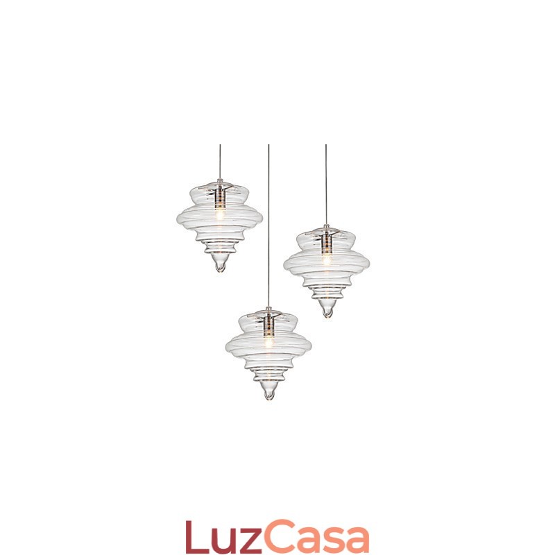 Luminária Pendente 1 Luz Moderna Simplicidade Incolor Vidro Transparente