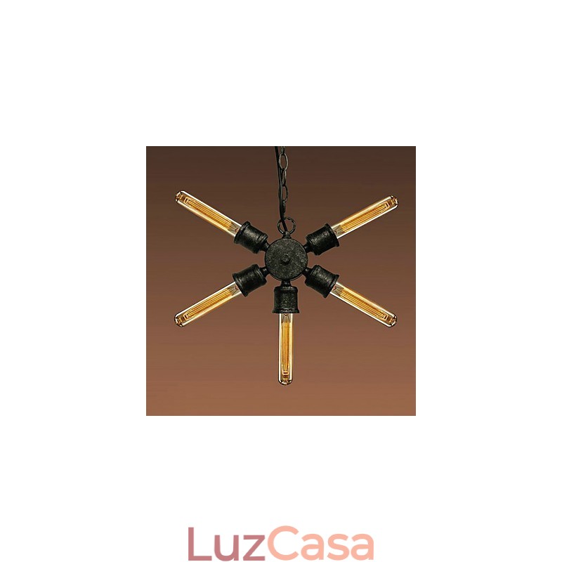 Luminária pendente de metal com pintura retrô