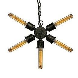 Luminária pendente de metal com pintura retrô