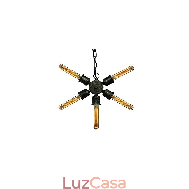 Luminária pendente de metal com pintura retrô