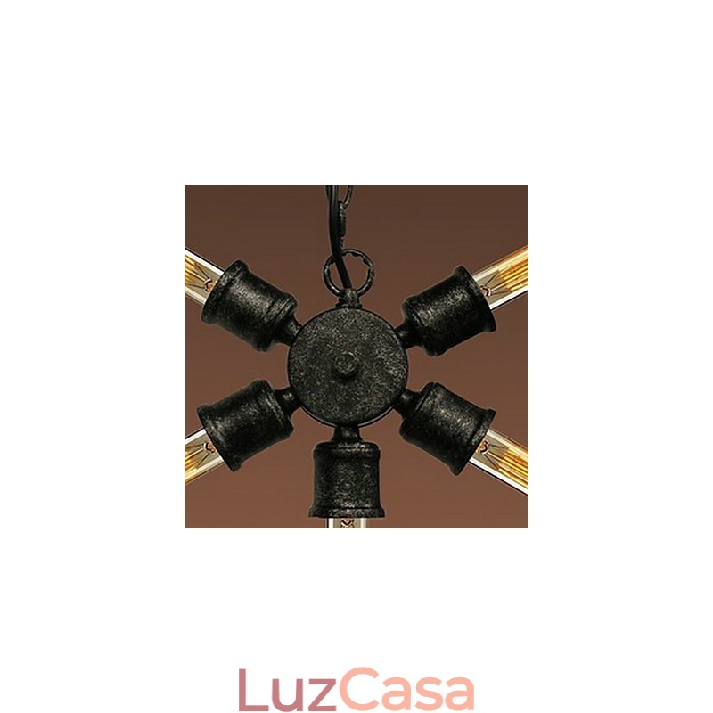 Luminária pendente de metal com pintura retrô