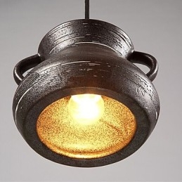 Lustre de cerâmica retrô personalidade pendurado para casa de chá