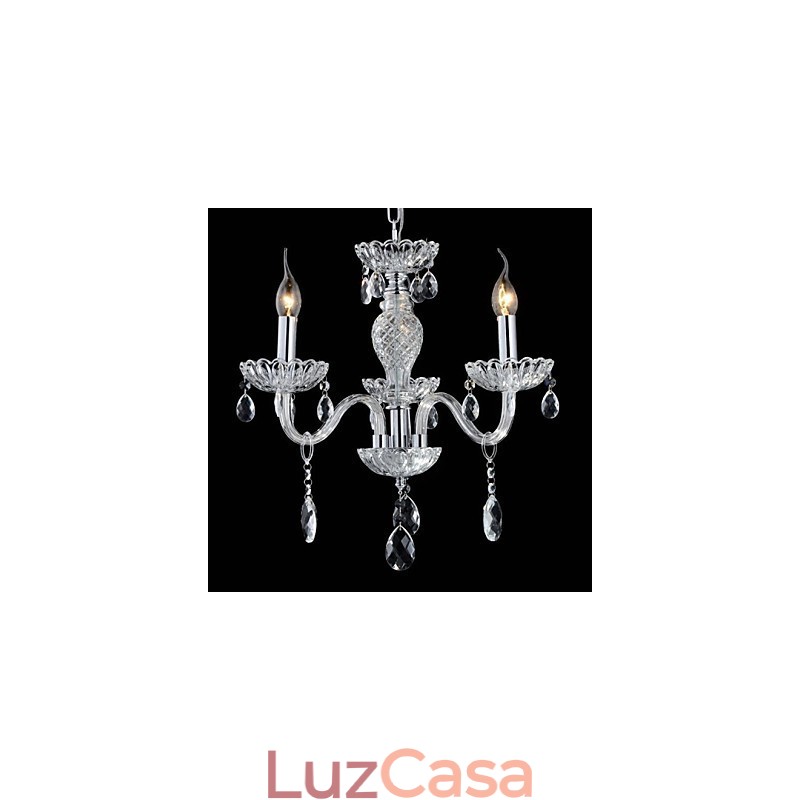 6 Luzes O estilo do palácio Lustre de vidro com lâmpada de vela