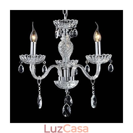 6 Luzes O estilo do palácio Lustre de vidro com lâmpada de vela