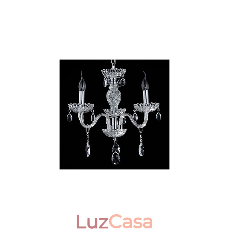 6 Luzes O estilo do palácio Lustre de vidro com lâmpada de vela