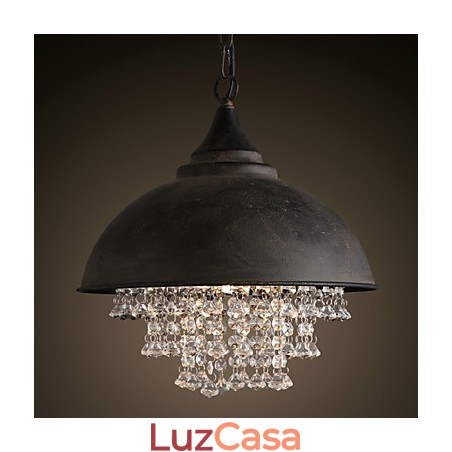 Luminária pendente loft cristal retrô café luz garagem metal Luminária pendente loft cristal retrô café luz garagem metal