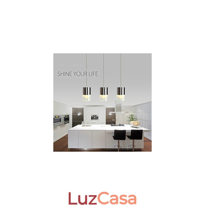 3 Luzes Pendentes Moderno Contemporâneo Metal
