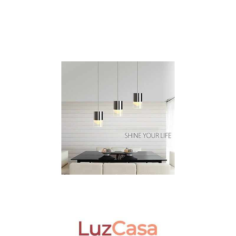 3 Luzes Pendentes Moderno Contemporâneo Metal
