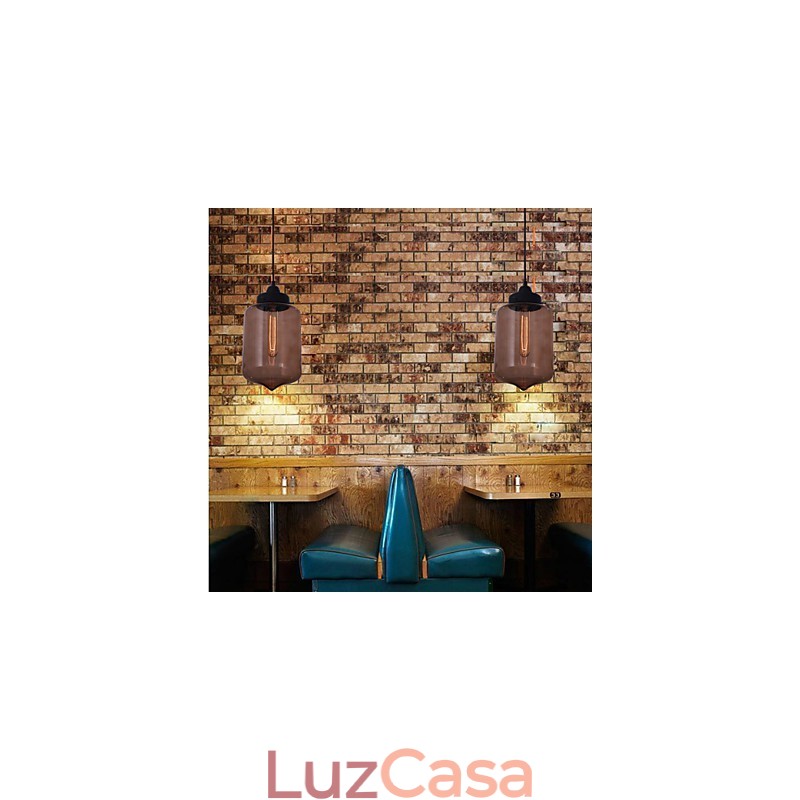 Luminária pendente de vidro moderna de 70 W com design de garrafa transparente