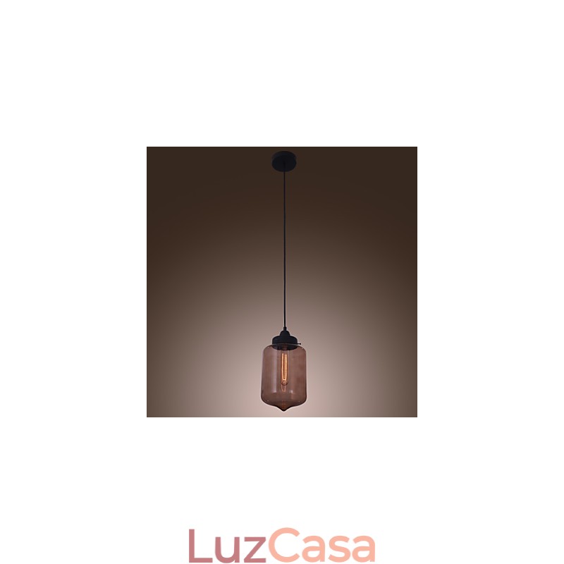 Luminária pendente de vidro moderna de 70 W com design de garrafa transparente