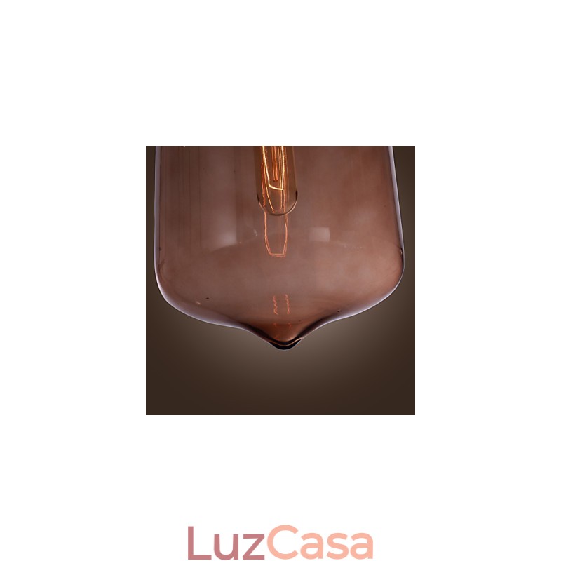 Luminária pendente de vidro moderna de 70 W com design de garrafa transparente