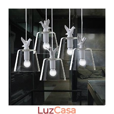 Lustre de vidro de pássaros de patinhos de cabeça única Lustre de refeições Lustre de vidro de pássaros de patinhos de cabeça única Lustre de refeições